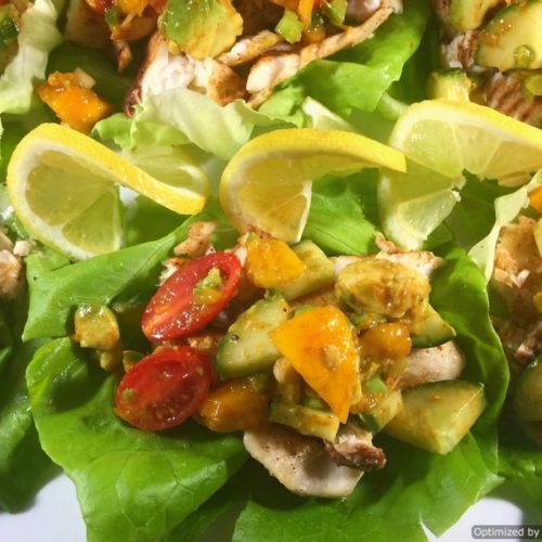 Blackened Tilapia Lettuce Cups With Mango Salad ~ A Slice of Spice