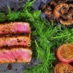 Seared Tuna with Mushrooms and Shallots