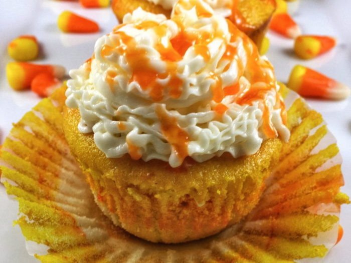 Candy Corn Cupcakes unwrapped